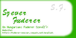 szever fuderer business card